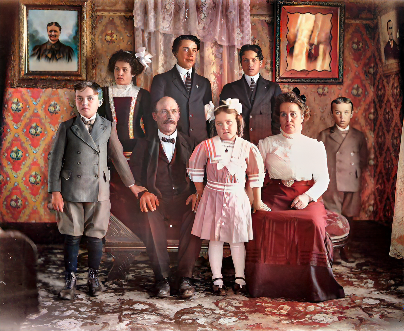 Photo after AI restoration and colorization